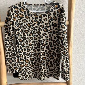 Posh Peanut Gray and Brown Animal Print Top